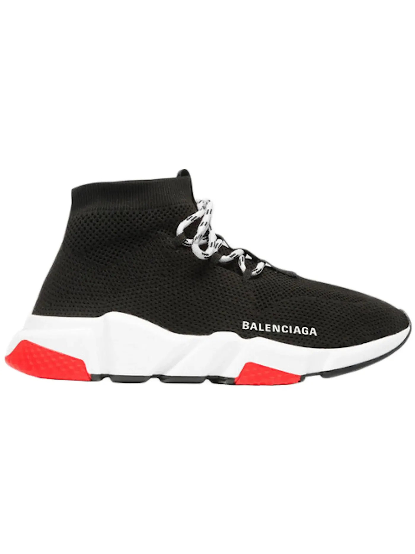 Кроссовки женские Balenciaga Speed Lace Up, с красной подошвой — изображение 1 из 1, черный