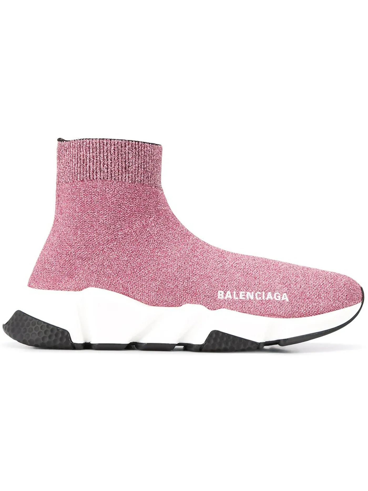Кроссовки женские Balenciaga Speed Lurex Knit, с блестящей вязки — изображение 1 из 1, розовый