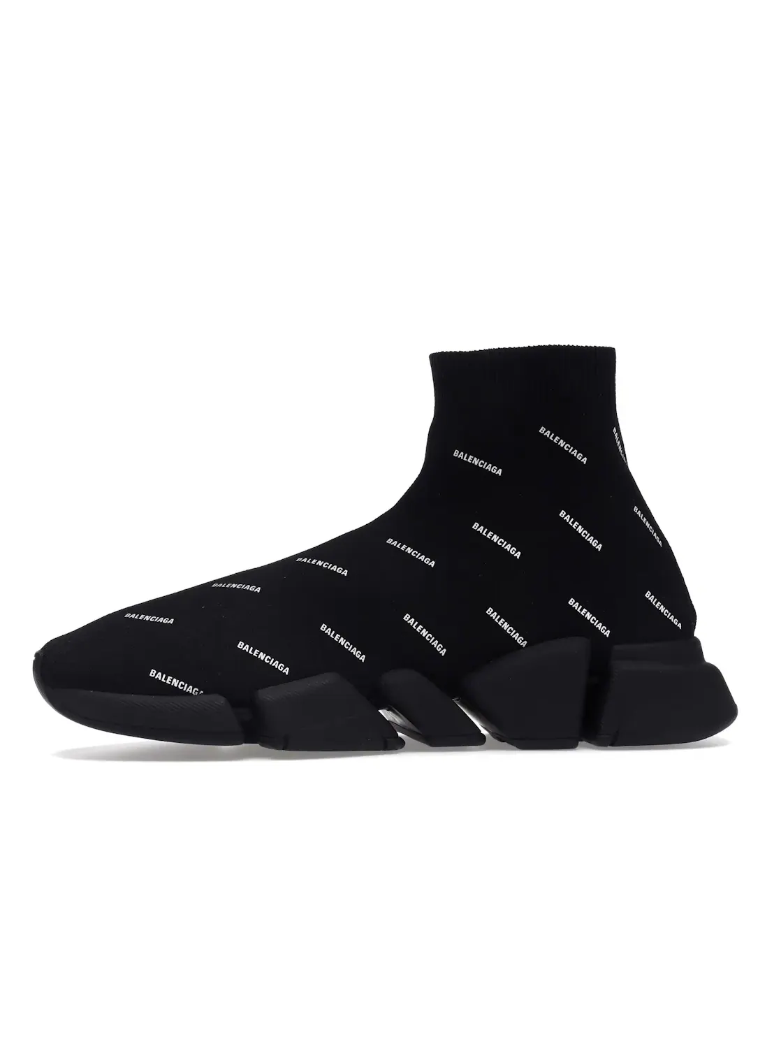 Кроссовки мужские Balenciaga Speed Trainer 2.0, с принтом логотипа — изображение 3 из 4, черный/белый