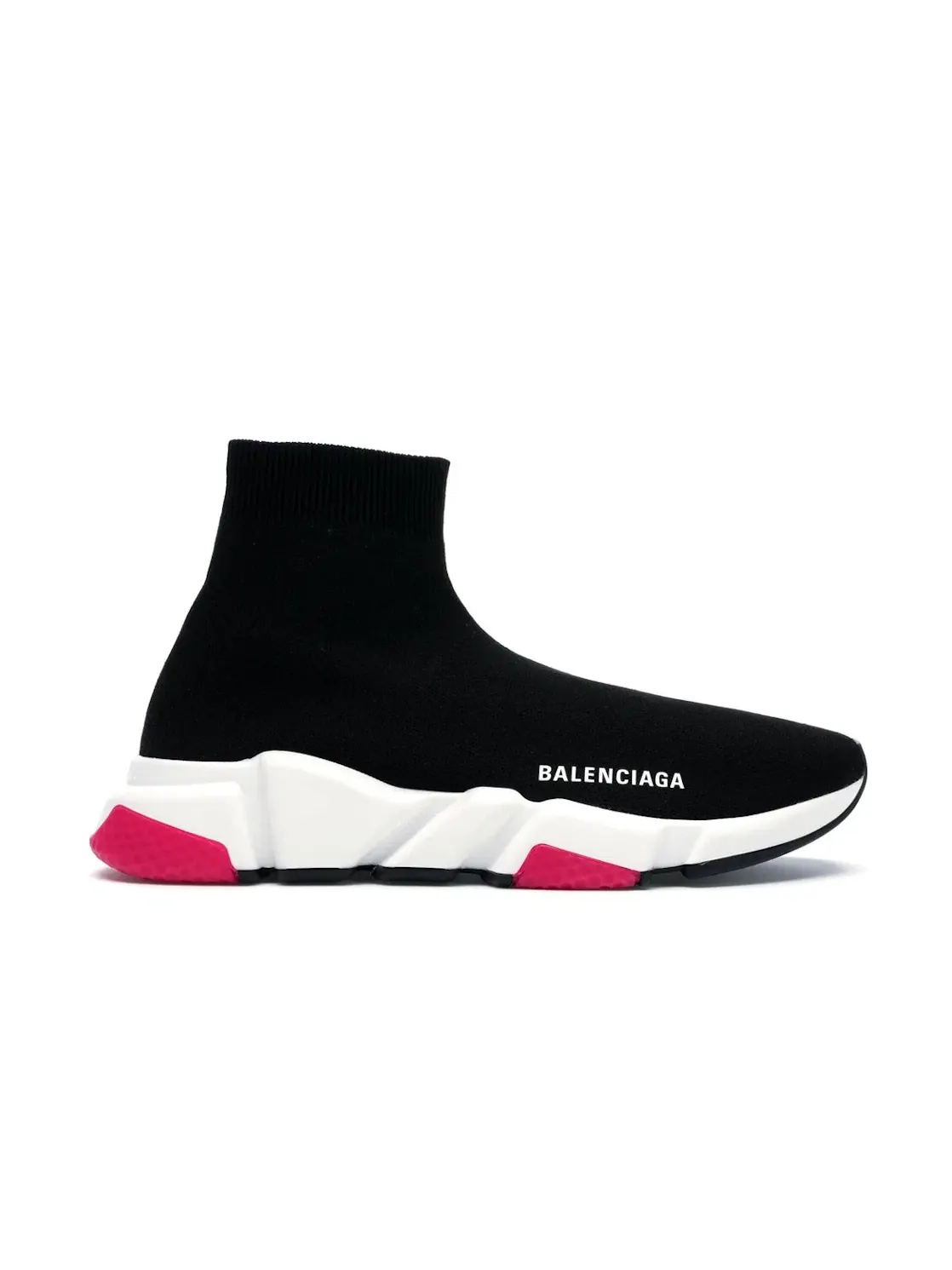 Кроссовки женские Balenciaga Speed Trainer, с принтом — изображение 1 из 4, черный/белый/розовый