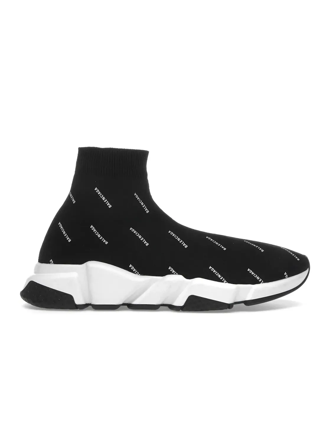 Кроссовки мужские Balenciaga Speed Trainer Mid, с принтом — изображение 1 из 4, черный/белый