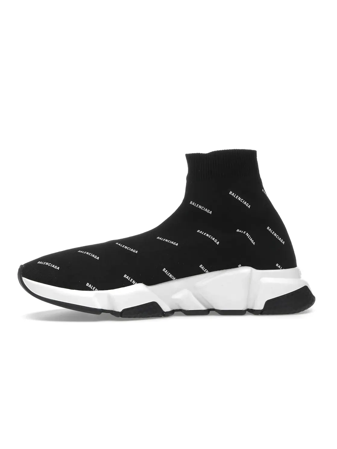 Кроссовки мужские Balenciaga Speed Trainer Mid, с принтом — изображение 3 из 4, черный/белый