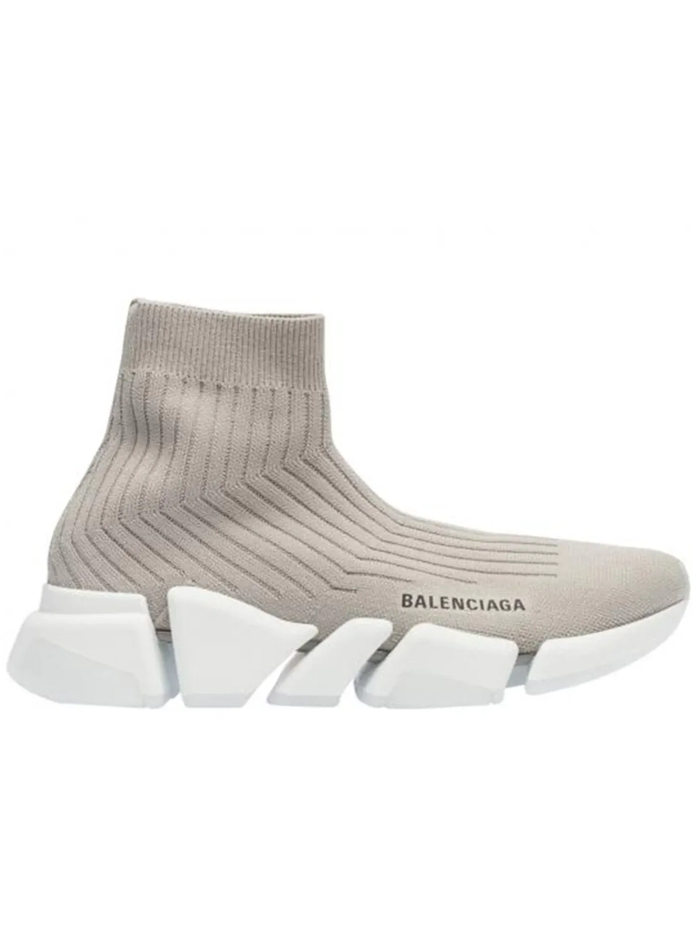 Кроссовки Balenciaga Speed Trainer Rib-Knit, без шнуровки — изображение 1 из 1, светлый серый