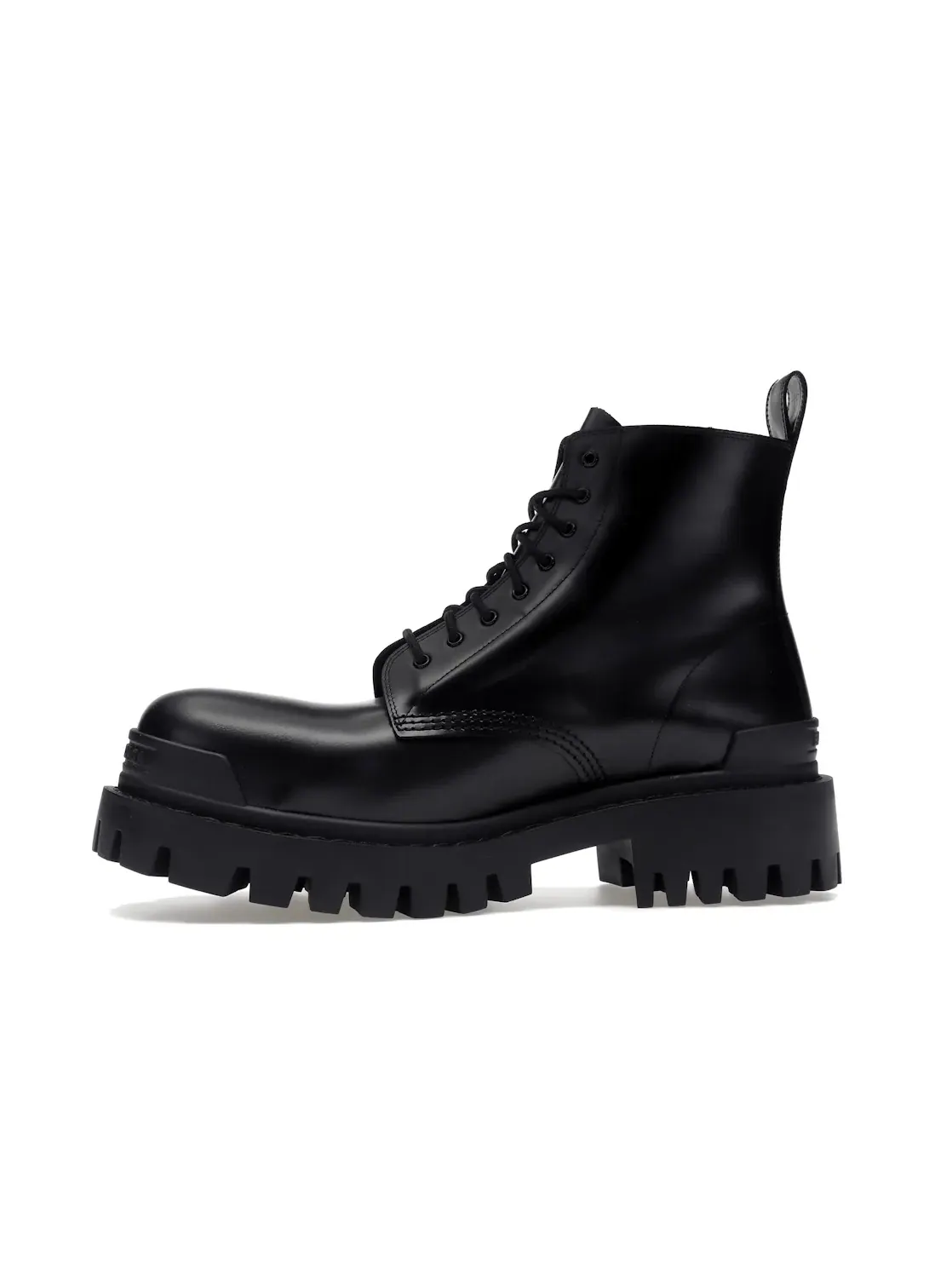 Ботинки мужские Balenciaga Strike на шнуровке с платформой, кожаные — изображение 3 из 4, черный