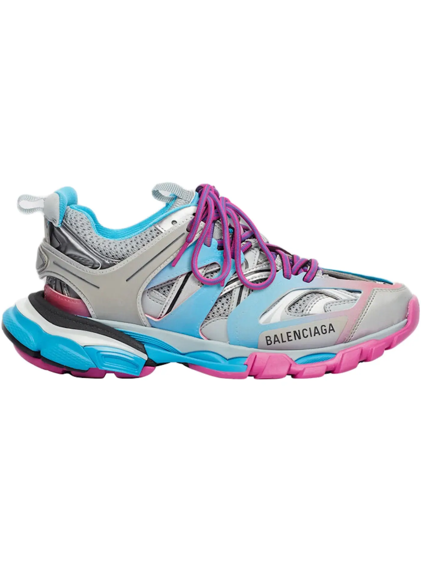 Кроссовки женские Balenciaga Track, с принтом — изображение 1 из 1, синий/розовый/серый