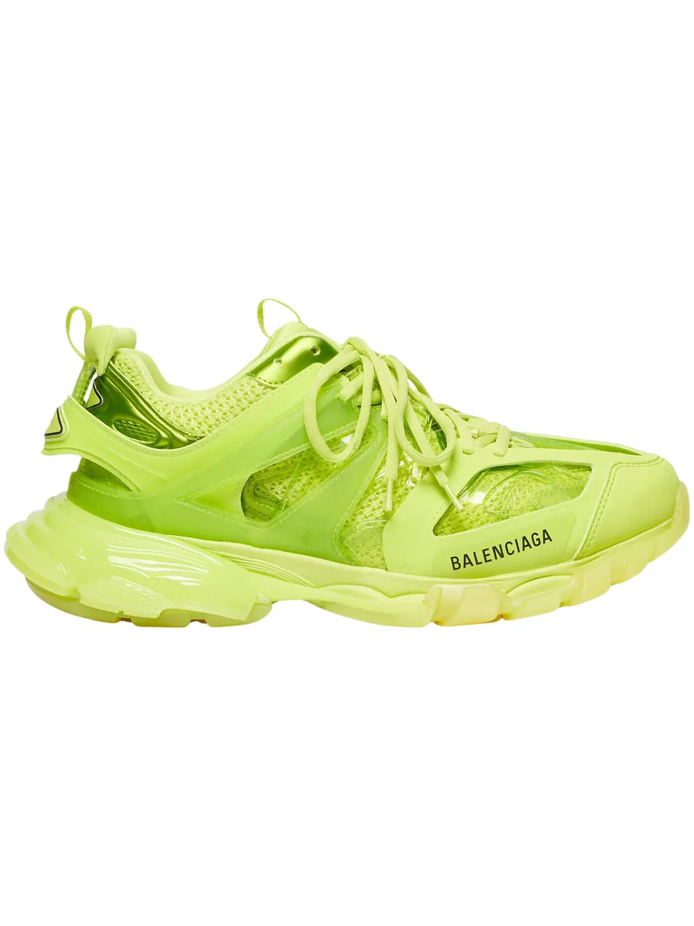 Кроссовки мужские Balenciaga Track Clear Sole, с прозрачной подошвой — изображение 1 из 1, неоновый желтый