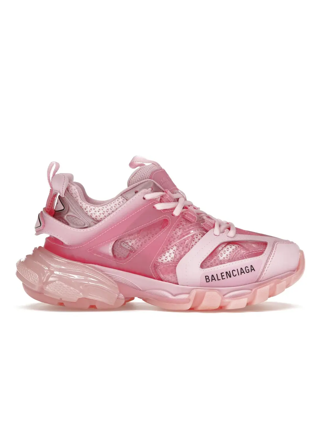 Кроссовки женские Balenciaga Track Clear Sole, прозрачная подошва — изображение 1 из 4, розовый