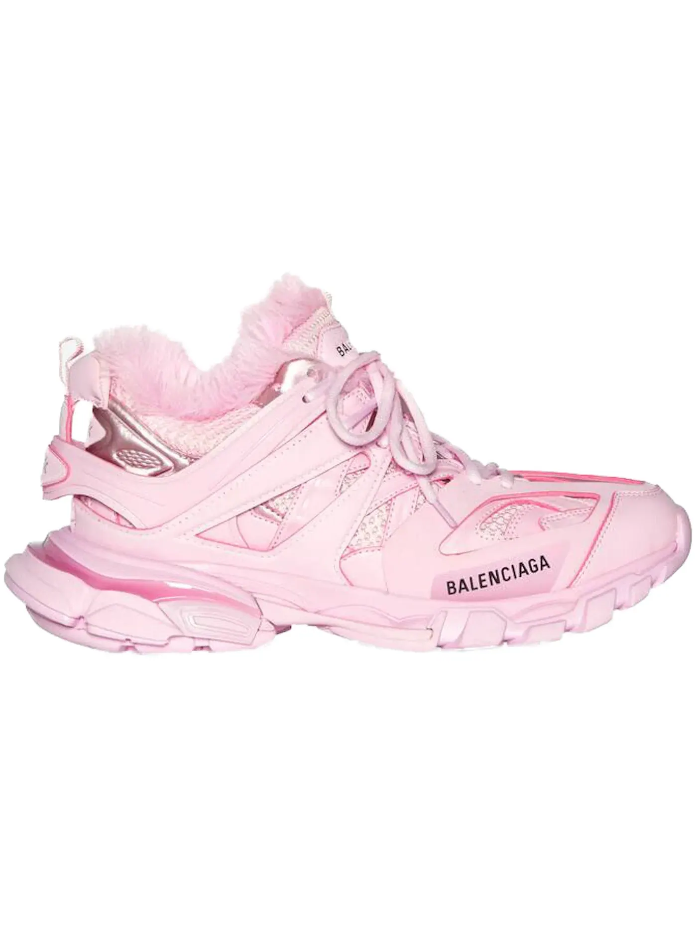 Кроссовки женские Balenciaga Track Fake Fur — изображение 1 из 1, розовый