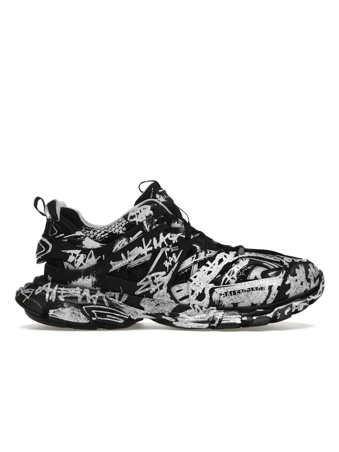 Кроссовки мужские Balenciaga Track Graffiti, с принтом — изображение 1 из 4, белый