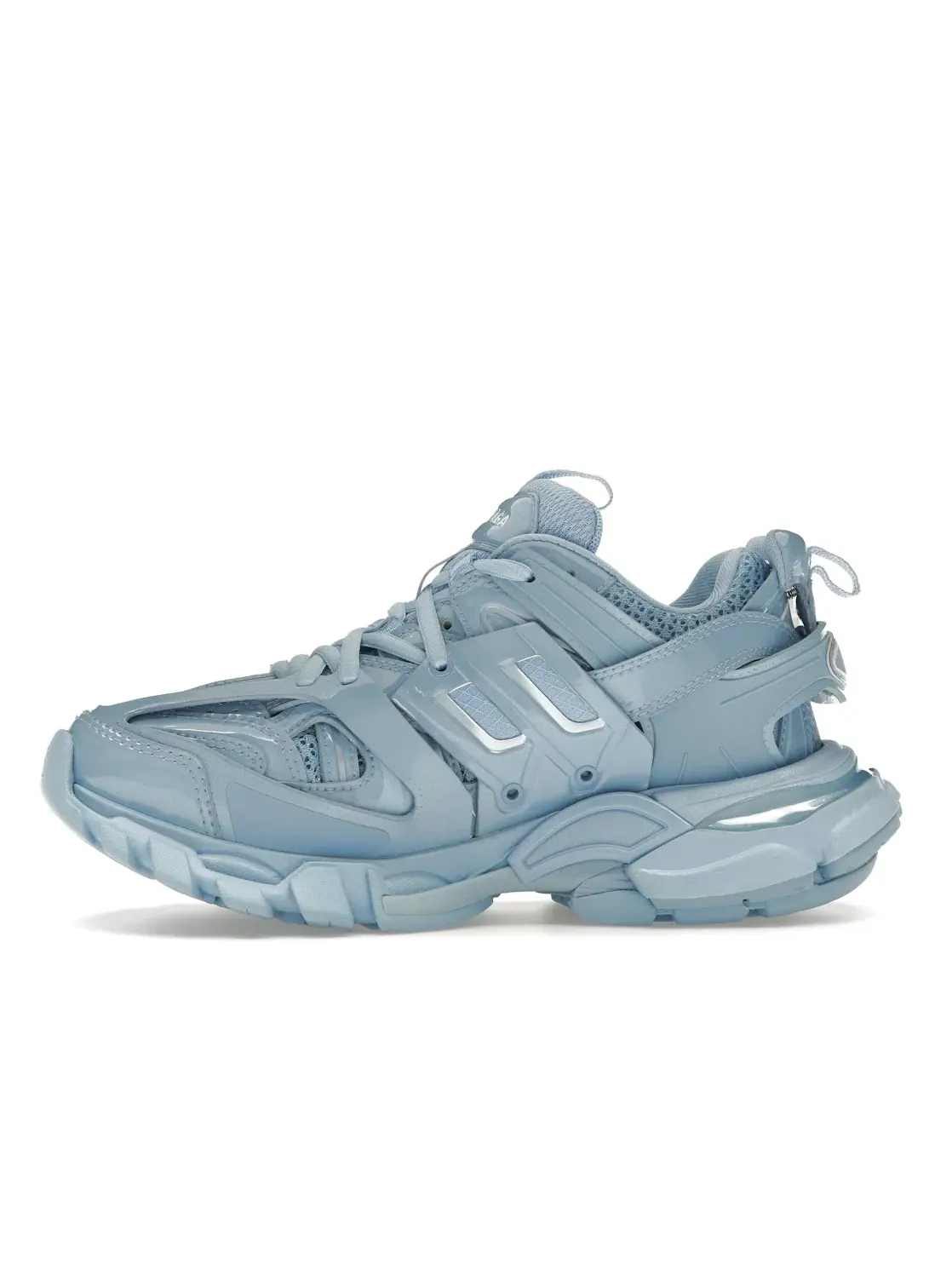 Кроссовки женские Balenciaga Track с металлическим эффектом — изображение 3 из 4, голубой