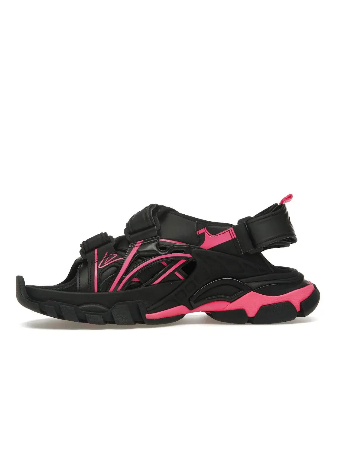 Сандалии женские Balenciaga Track Sandal, с принтом — изображение 3 из 4, черный/розовый
