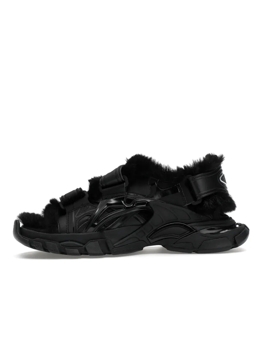 Сандалии женские Balenciaga Track Sandal Fake Fur — изображение 3 из 4, черный