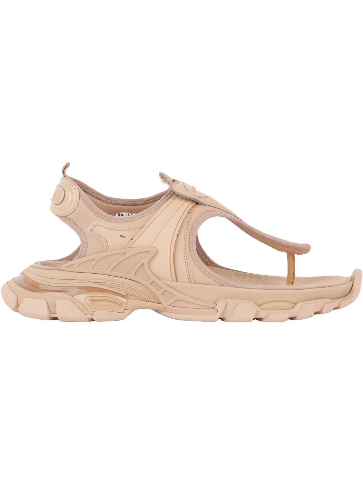 Сандалии-вьетнамки женские Balenciaga Track Thong Sandal, с принтом — изображение 1 из 1, бежевый