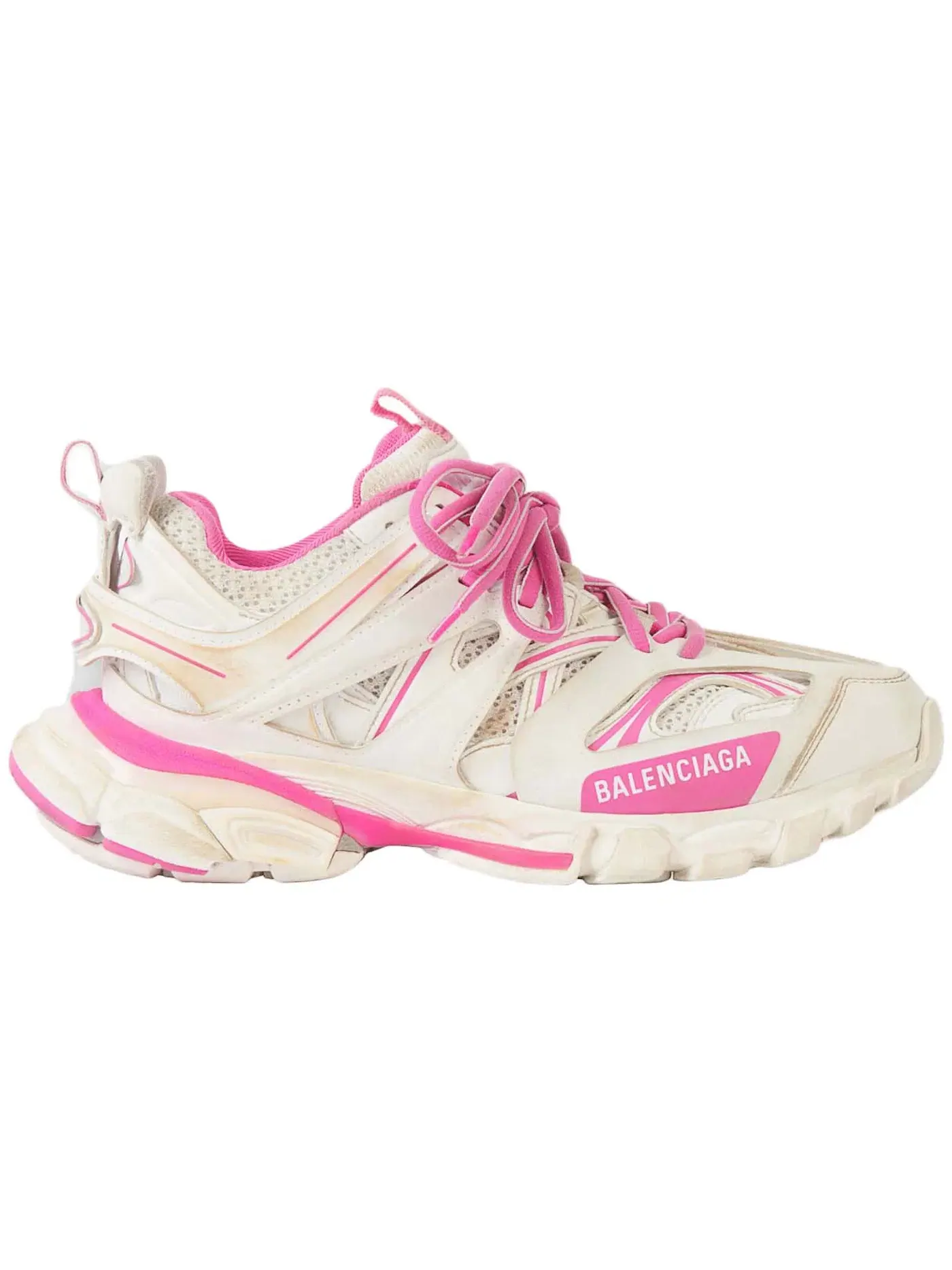 Кроссовки женские Balenciaga Track Worn Out In, с потертостями — изображение 1 из 1, розовый/бежевый