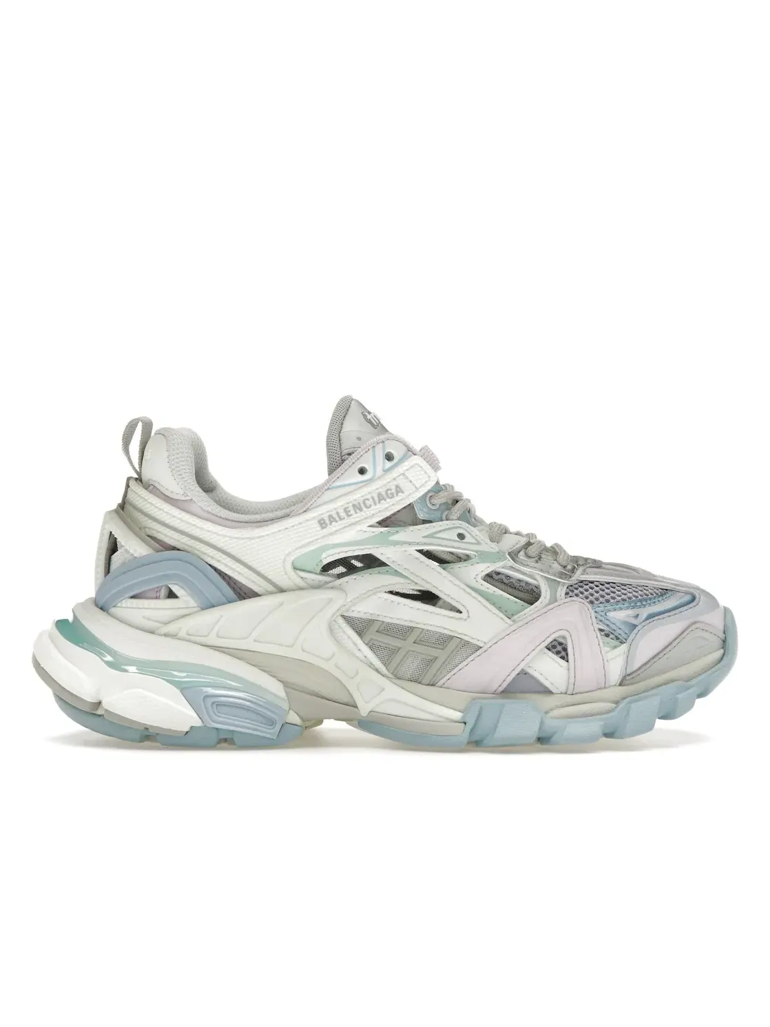 Кроссовки женские Balenciaga Track.2, многослойный дизайн — изображение 1 из 4, белый/розовый/синий
