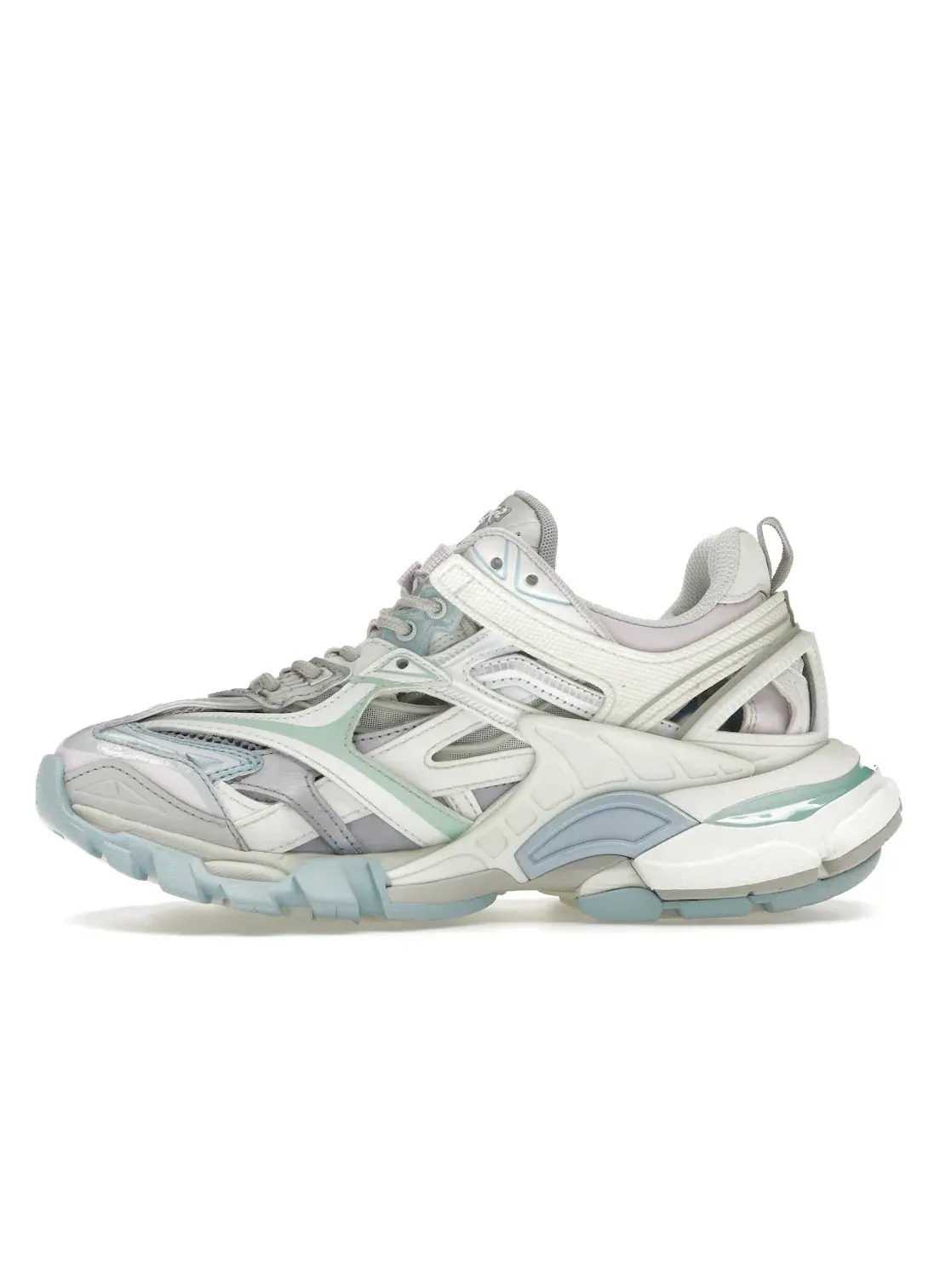 Кроссовки женские Balenciaga Track.2, многослойный дизайн — изображение 3 из 4, белый/розовый/синий
