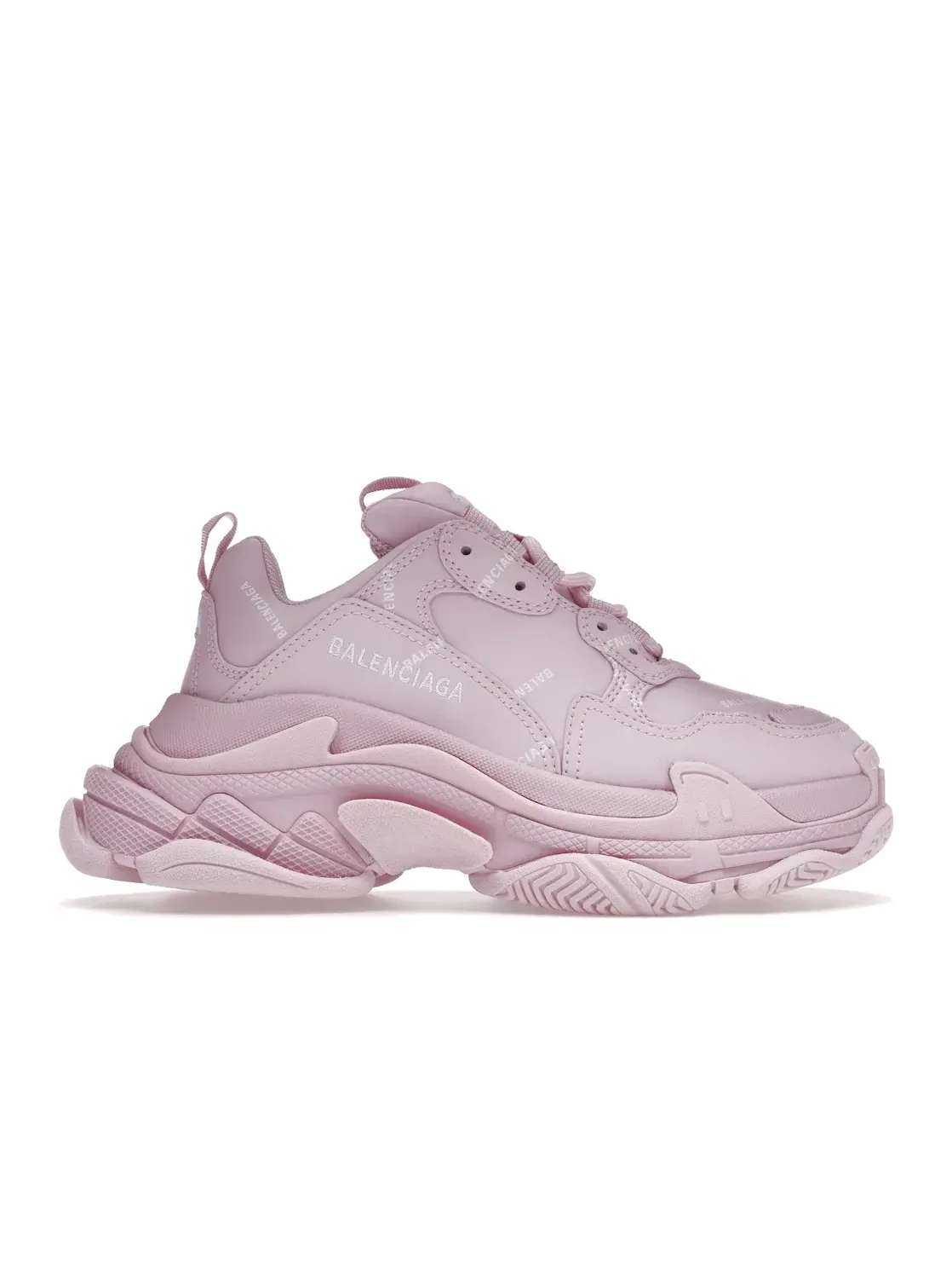 Кроссовки женские Balenciaga Triple S All Over, с принтом — изображение 1 из 4, беловато-розовый