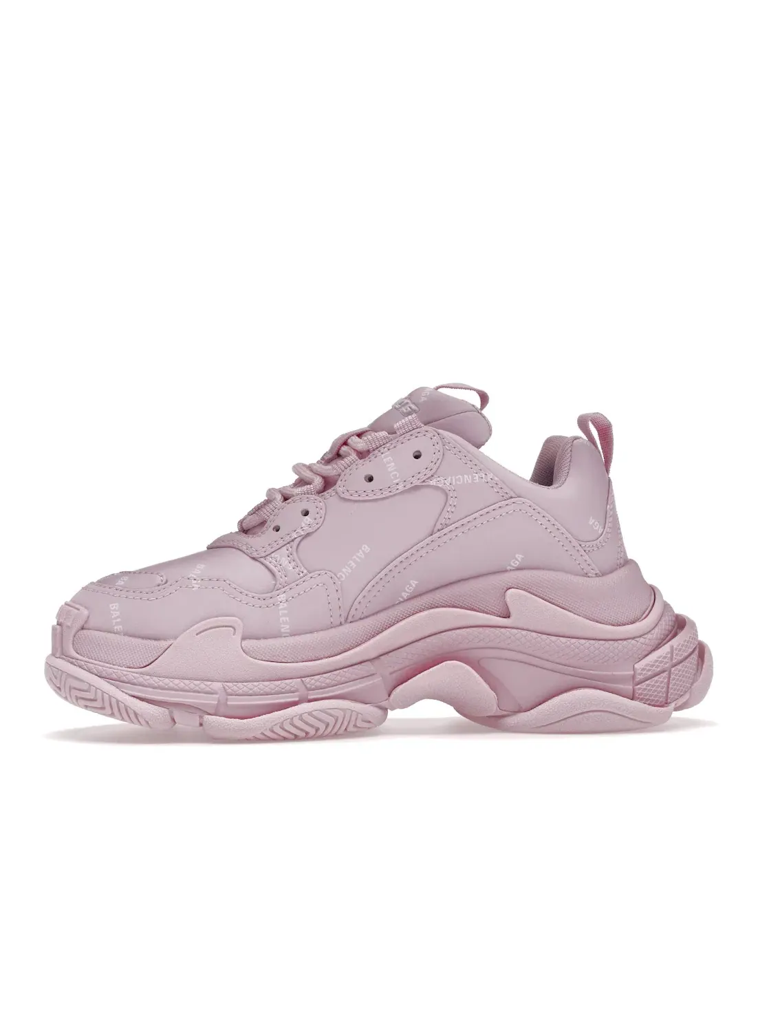 Кроссовки женские Balenciaga Triple S All Over, с принтом — изображение 3 из 4, беловато-розовый
