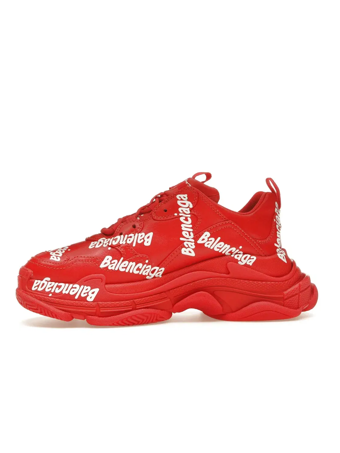 Кроссовки мужские Balenciaga Triple S, с массивной подошвой — изображение 3 из 4, красный белый