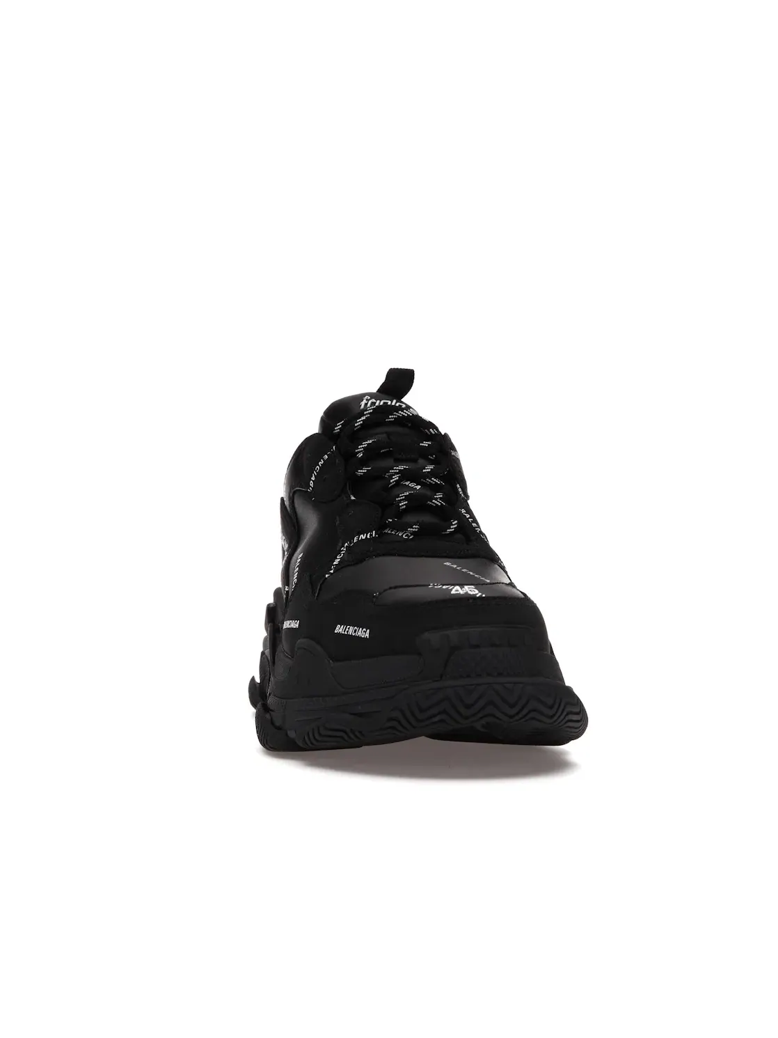 Кроссовки мужские Balenciaga Triple S Allover Logo Black, с принтом — изображение 2 из 4, черный