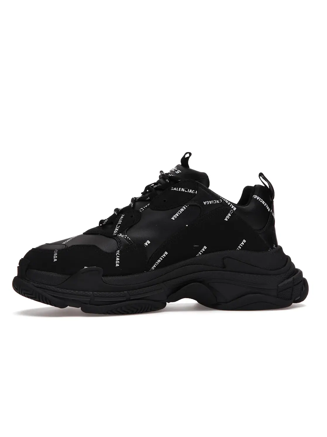 Кроссовки мужские Balenciaga Triple S Allover Logo Black, с принтом — изображение 3 из 4, черный