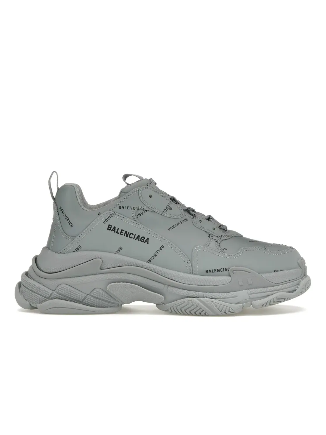 Кроссовки мужские Balenciaga Triple S AllOver Logo — изображение 1 из 4, серый черный