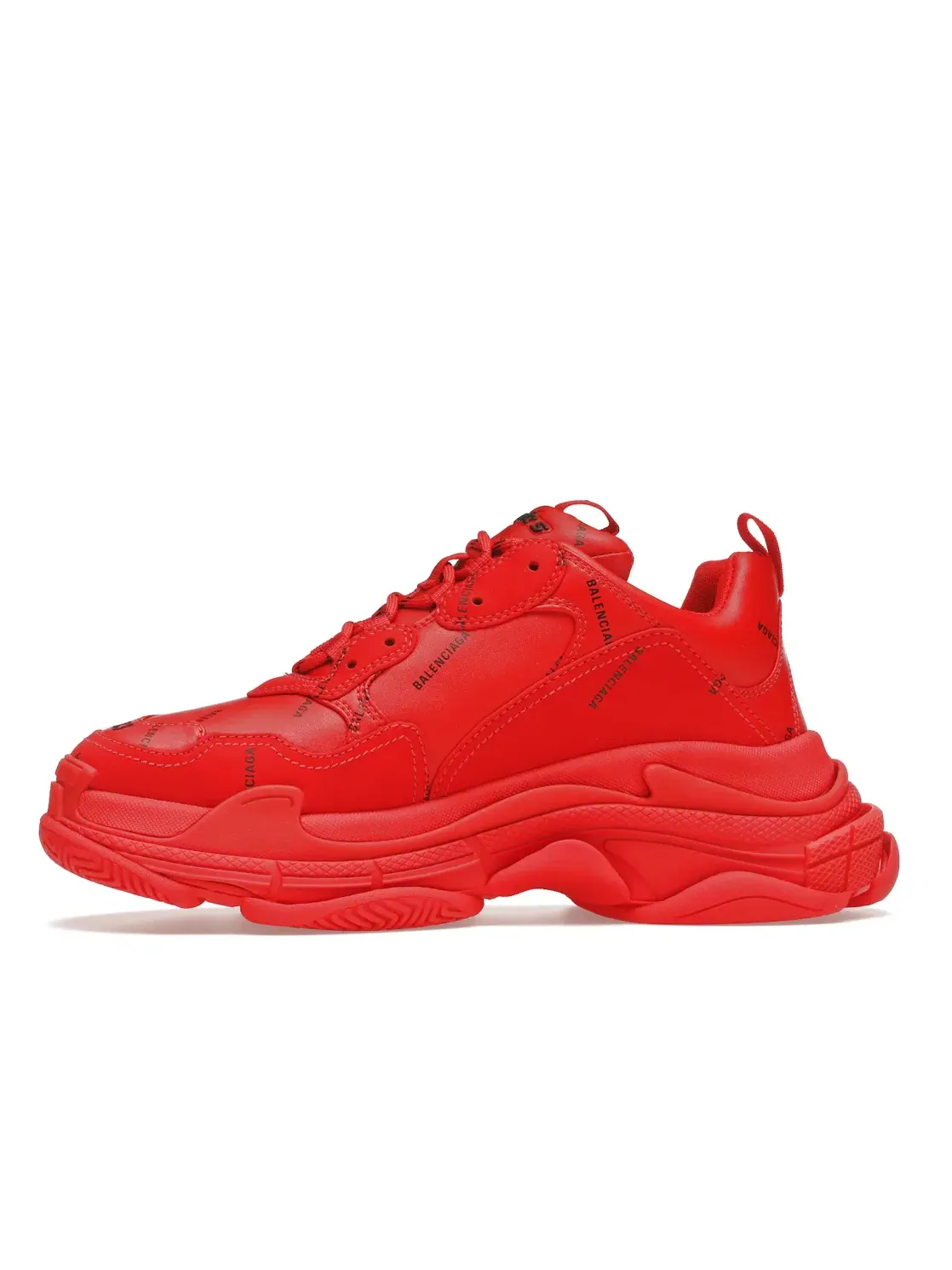 Кроссовки Balenciaga Triple S с принтом Allover Logo — изображение 3 из 4, красно-черный