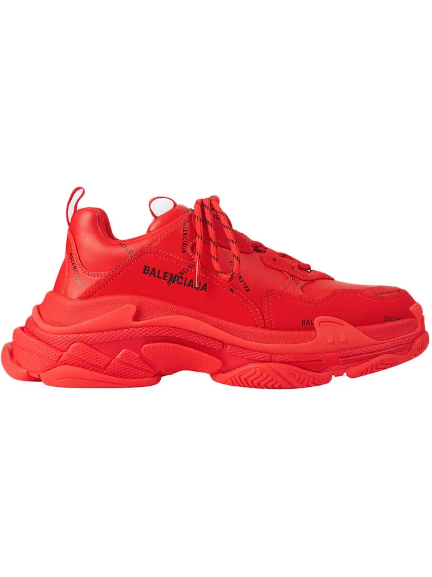 Кроссовки женские Balenciaga Triple S с принтом — изображение 1 из 1, красный/черный