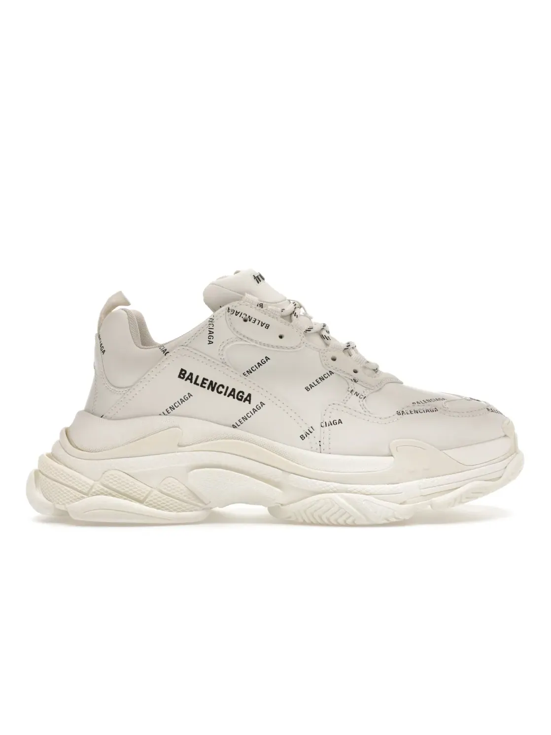 Кроссовки мужские Balenciaga Triple S Allover Logo — изображение 1 из 4, белый