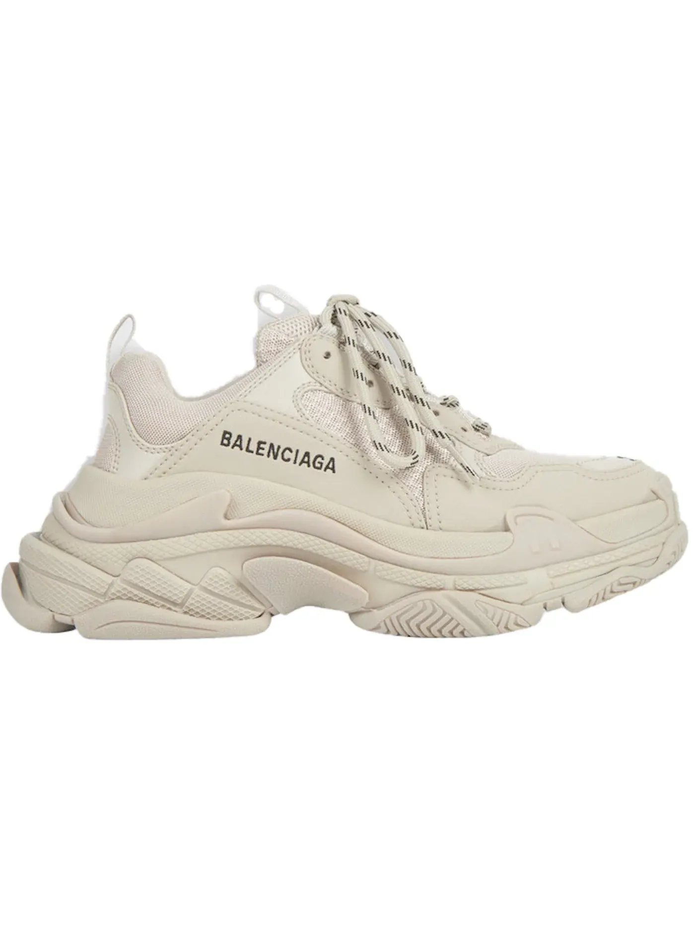 Кроссовки женские Balenciaga Triple S, кожа, замша, сетка — изображение 1 из 1, бежевый