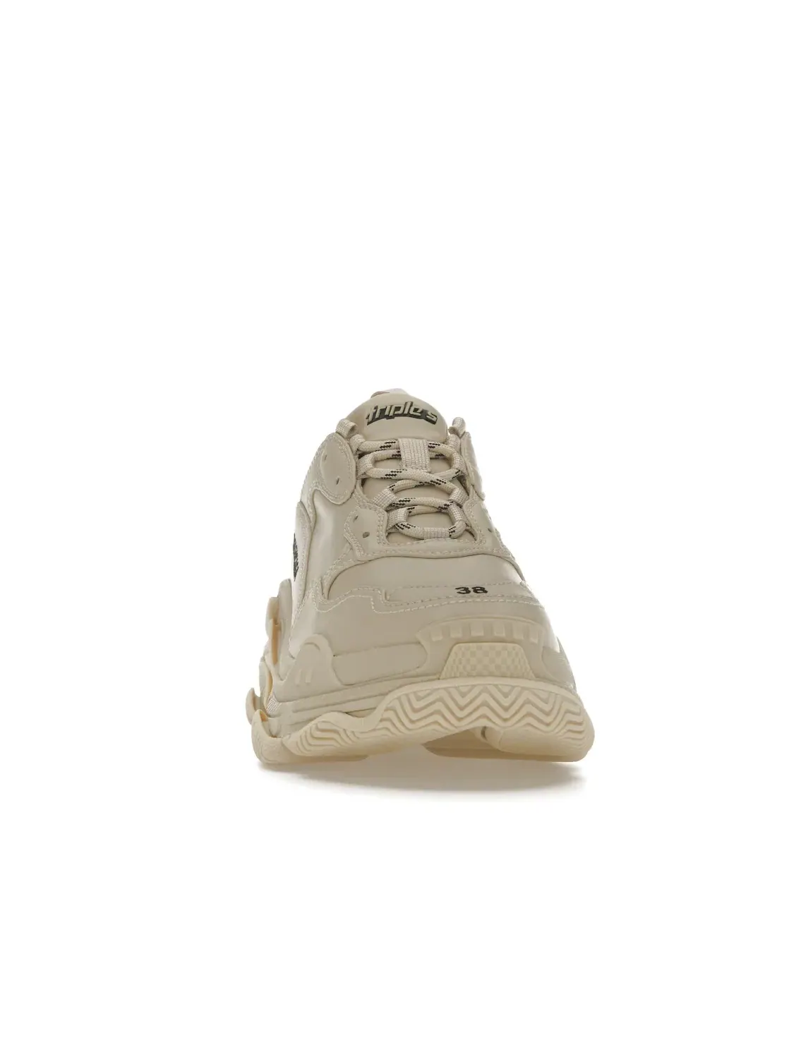 Кроссовки женские Balenciaga Triple S, с массивной подошвой — изображение 2 из 4, бежевый/черный