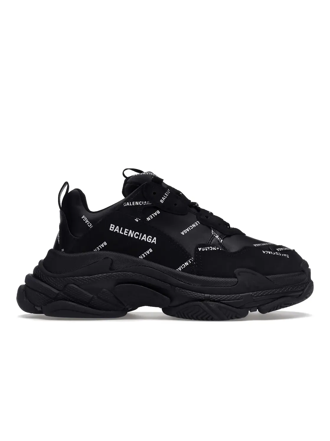 Кроссовки женские Balenciaga Triple S, с логотипом — изображение 1 из 4, черный