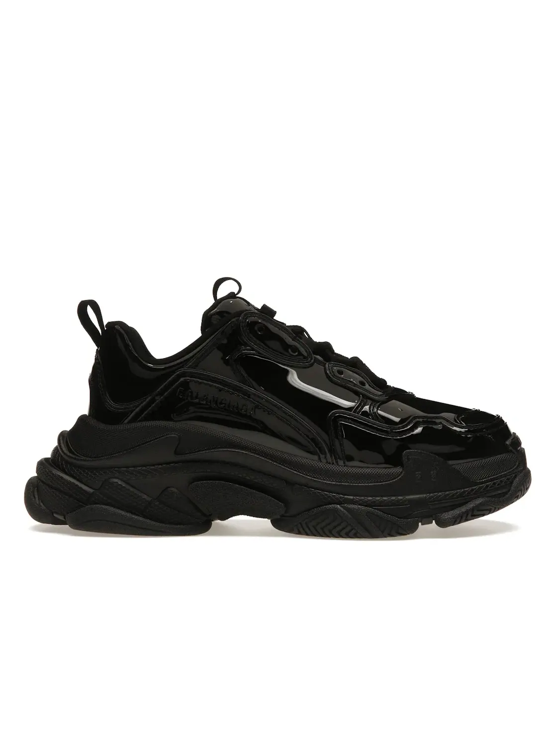 Кроссовки мужские Balenciaga Triple S, с патентованным верхом — изображение 1 из 4, черный