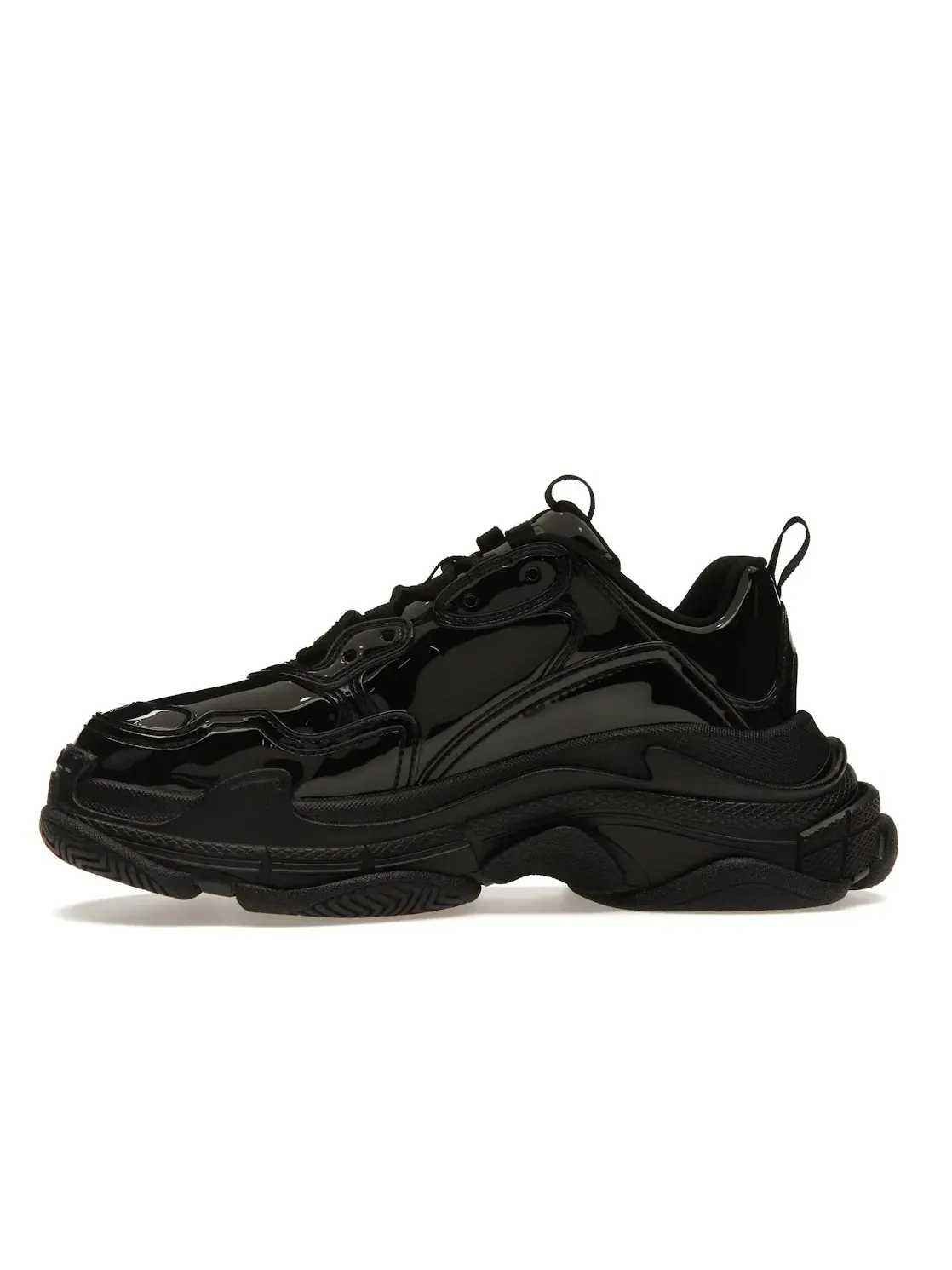 Кроссовки мужские Balenciaga Triple S, с патентованным верхом — изображение 3 из 4, черный