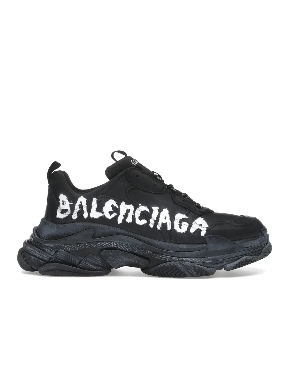 Мужские кроссовки с принтом Balenciaga Triple S — изображение 1 из 4, черный/белый