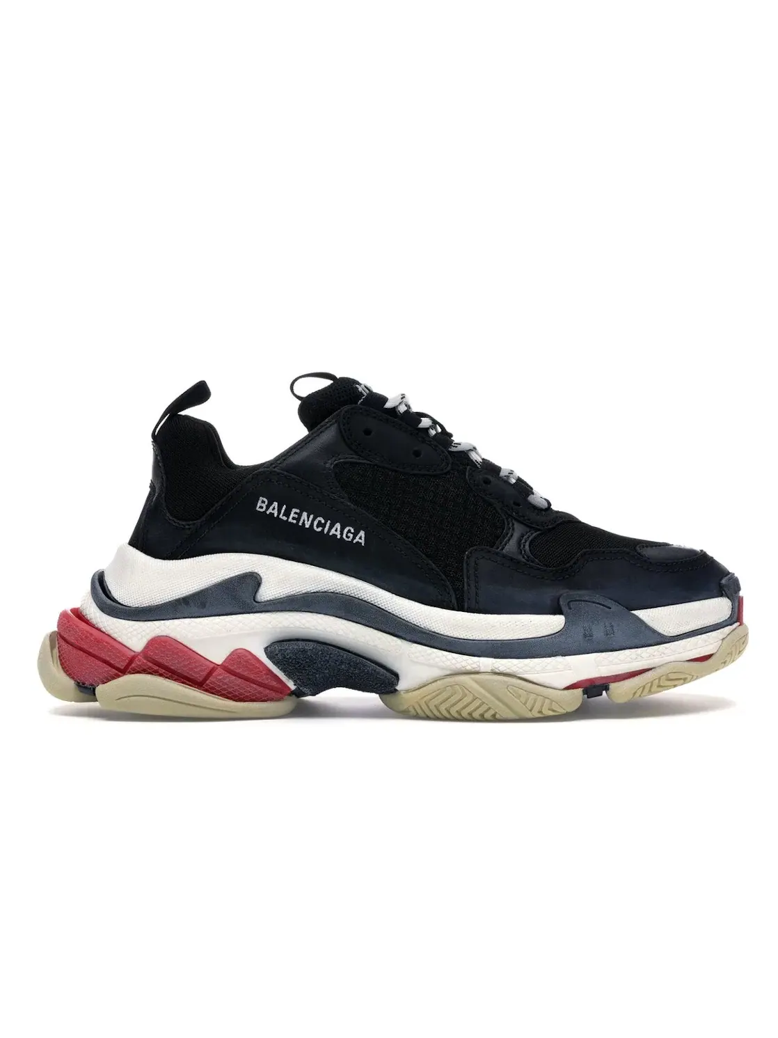 Кроссовки мужские Balenciaga Triple S, с принтом — изображение 1 из 4, черный/белый-красный