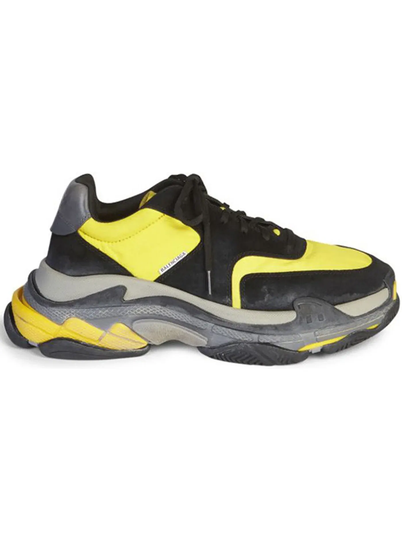 Кроссовки мужские Balenciaga Triple S Black/Yellow с массивной подошвой — изображение 1 из 1