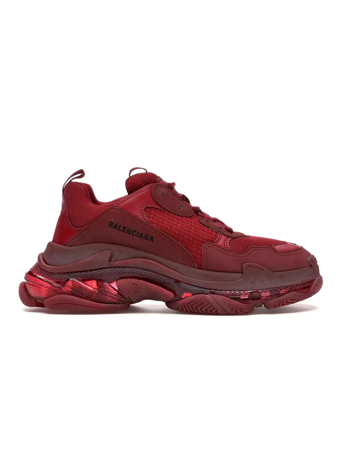 Кроссовки мужские Balenciaga Triple S, со светоотражающими элементами — изображение 1 из 4, бордовый