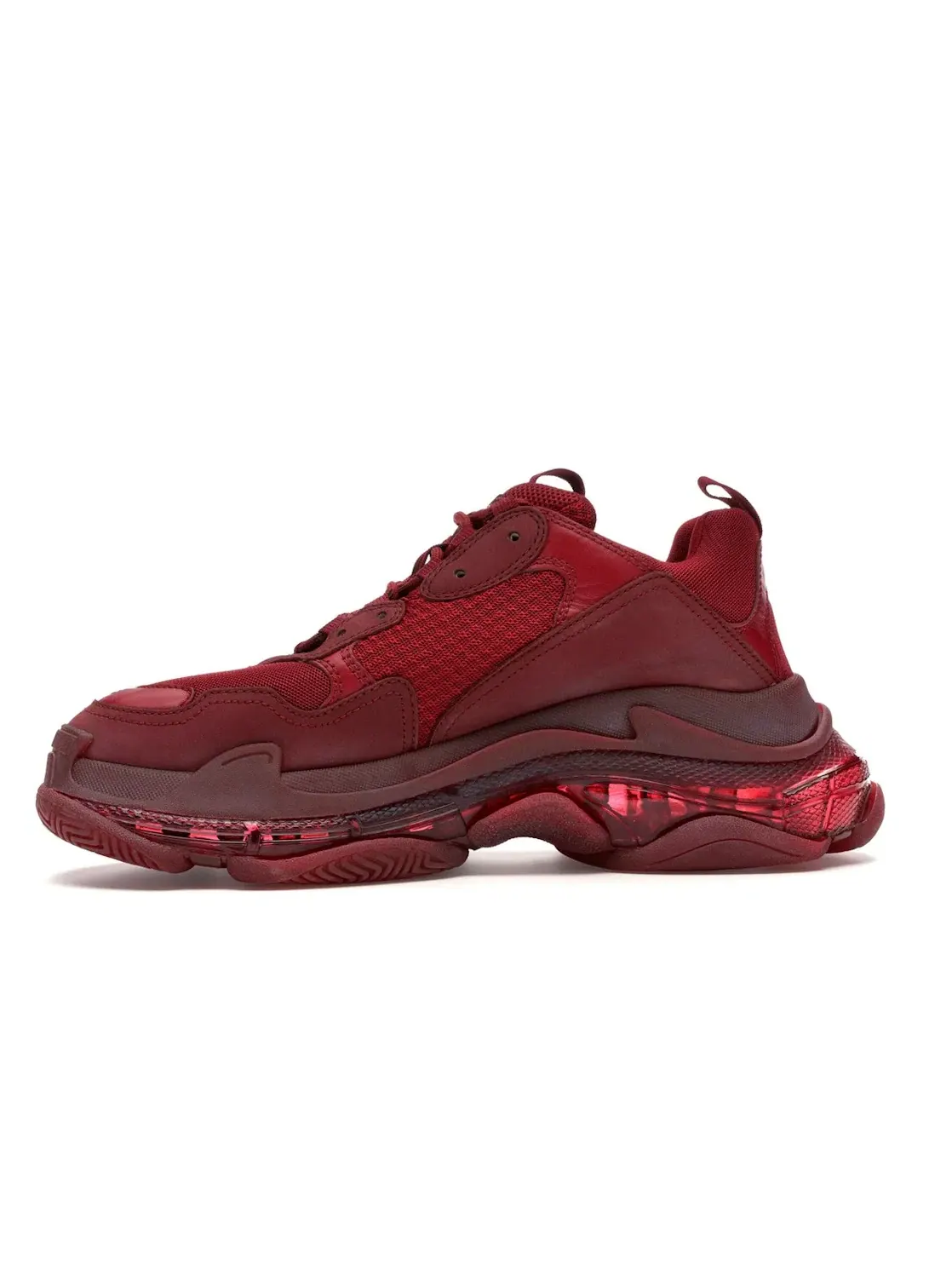 Кроссовки мужские Balenciaga Triple S, со светоотражающими элементами — изображение 3 из 4, бордовый