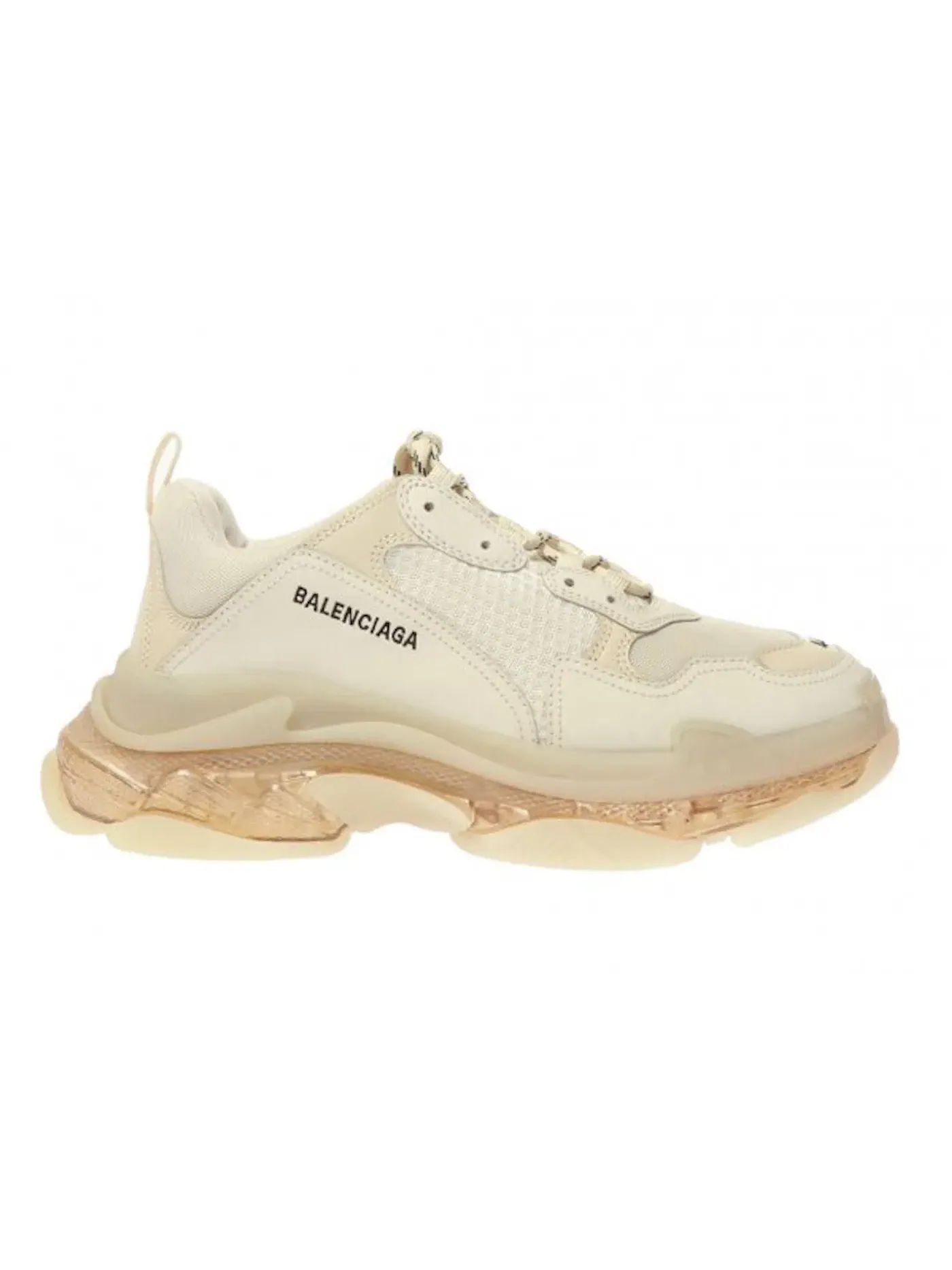 Кроссовки мужские Balenciaga Triple S с прозрачной подошвой — изображение 1 из 1, бежевый