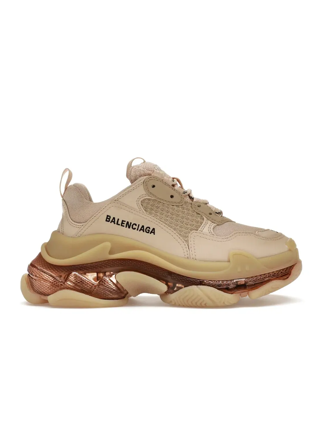 Кроссовки женские Balenciaga Triple S Clear Sole — изображение 1 из 4, бежевый
