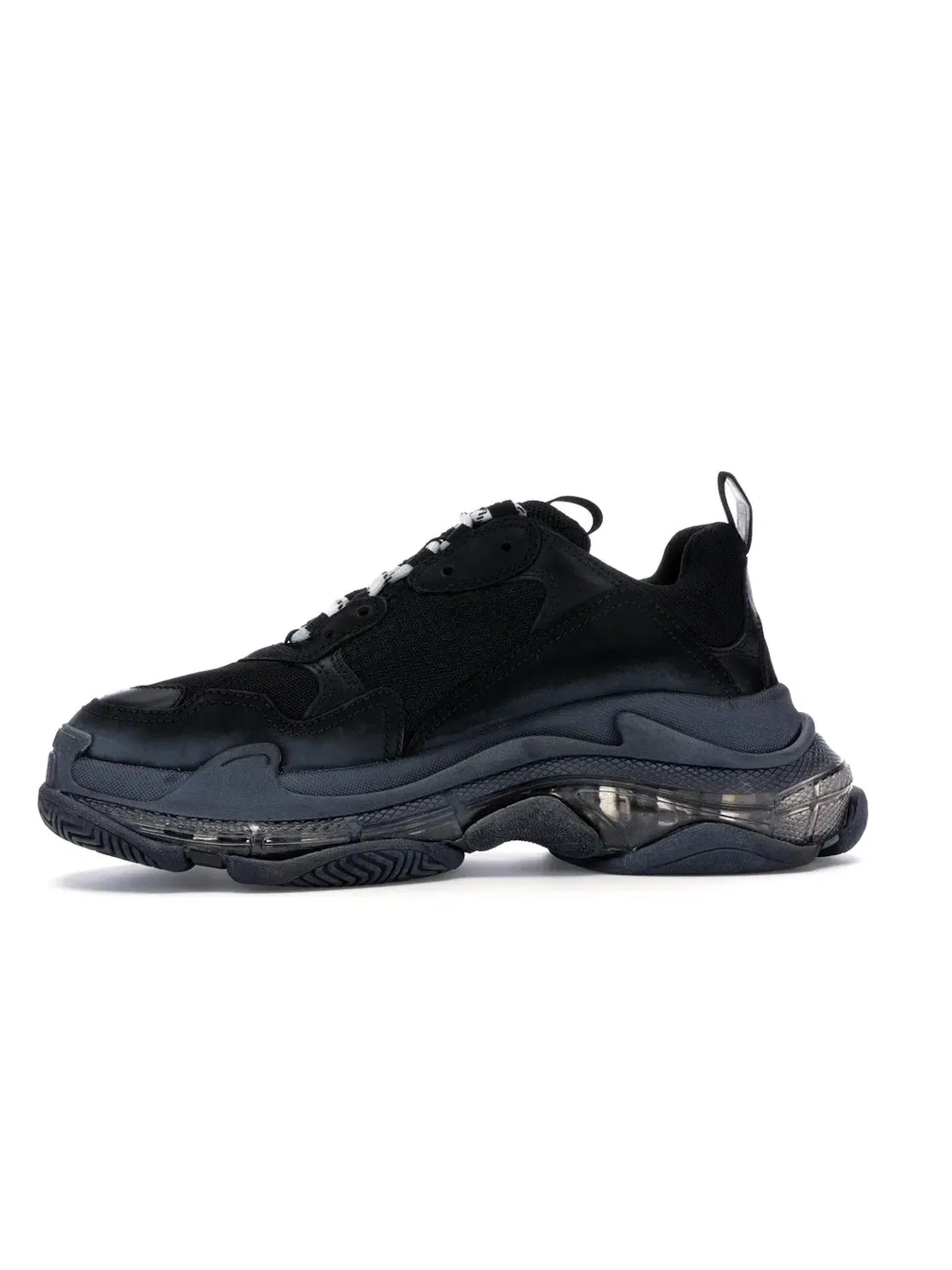 Кроссовки мужские Balenciaga Triple S Clear Sole Черные — изображение 3 из 4, черный/черный