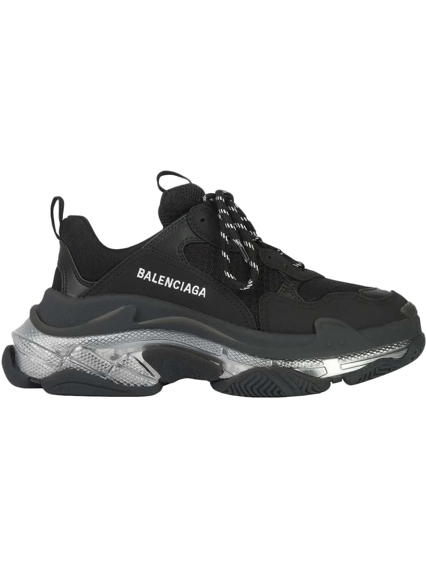 Женские кроссовки с прозрачной подошвой Balenciaga Triple S Clear Sole Balenciaga — изображение 1 из 1, черный/слоновая кость