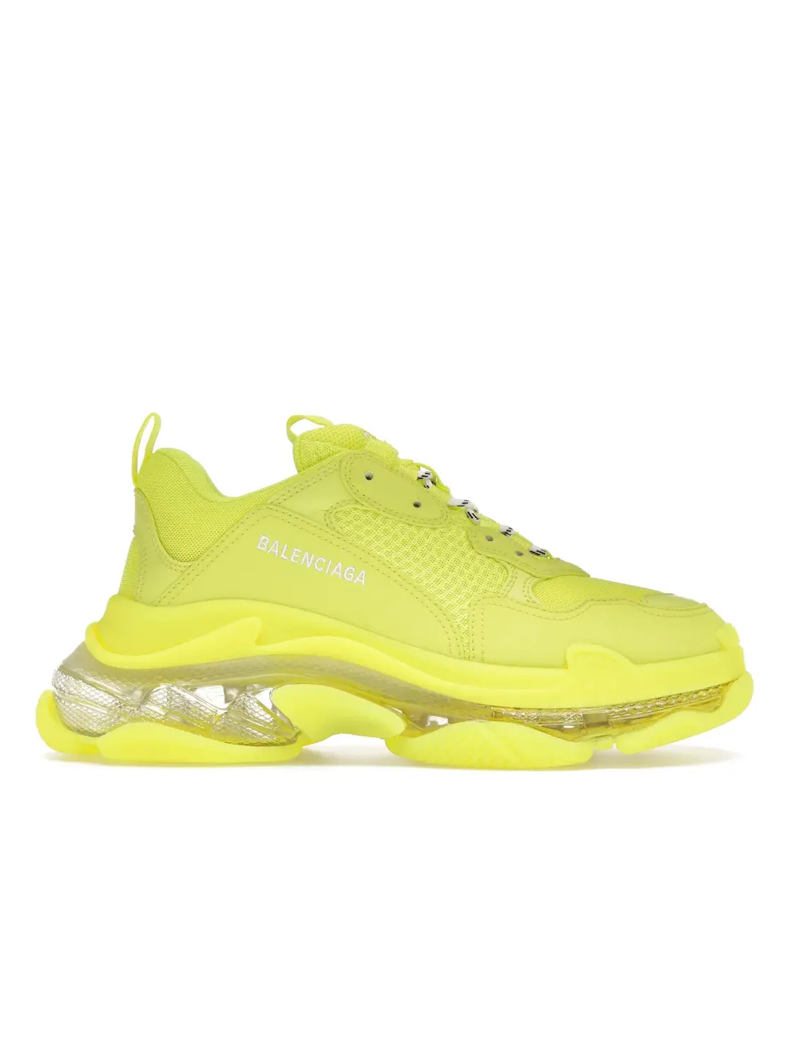 Кроссовки женские Balenciaga Triple S Clear Sole, Fluo Yellow — изображение 1 из 4, прозрачный