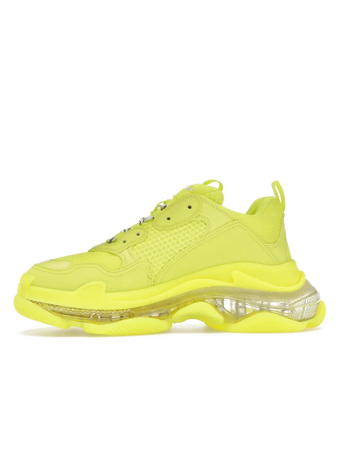 Кроссовки женские Balenciaga Triple S Clear Sole, Fluo Yellow — изображение 3 из 4, прозрачный