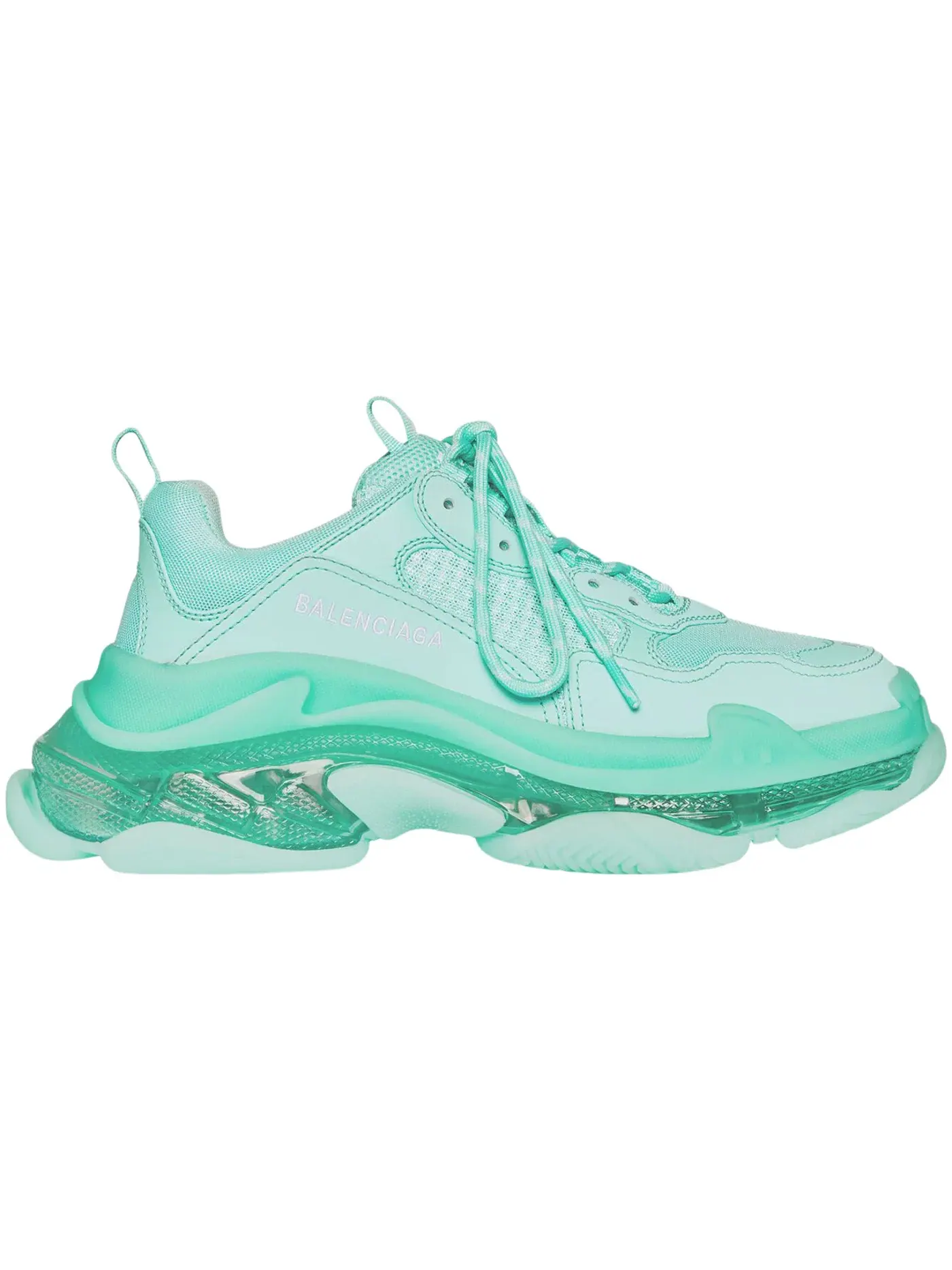 Кроссовки мужские Balenciaga Triple S Clear Sole, массивные — изображение 1 из 1, зеленый