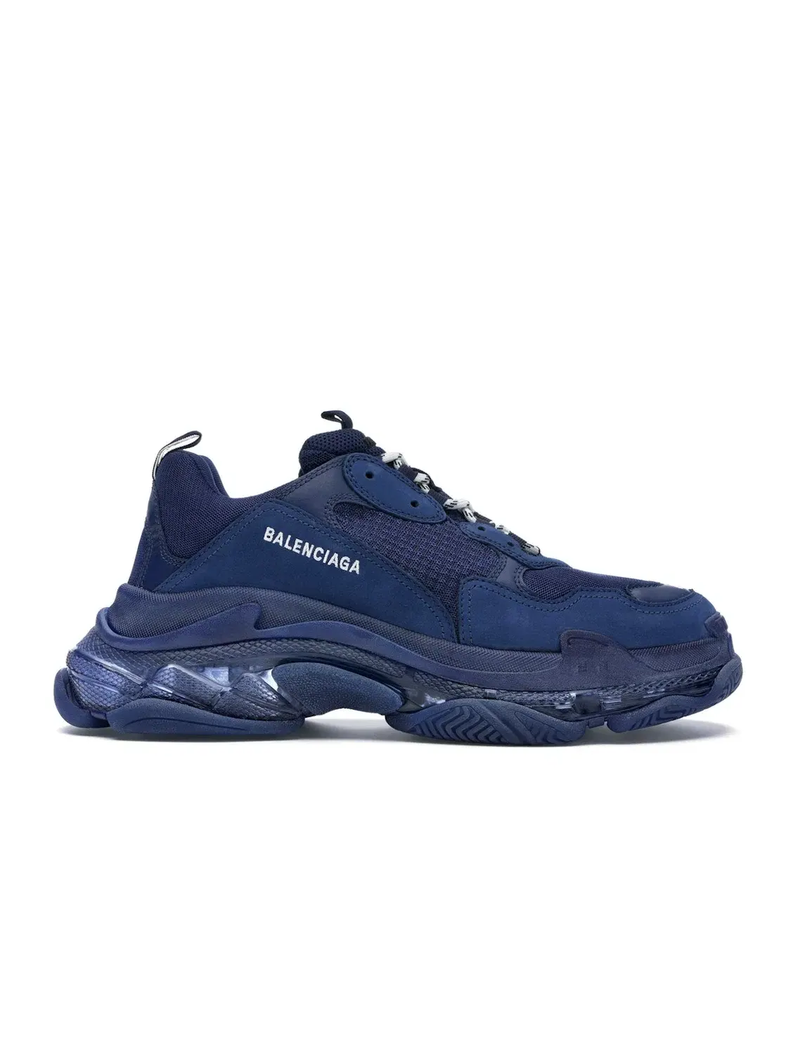 Мужские кроссовки с прозрачной подошвой Balenciaga Triple S Clear Sole — изображение 1 из 4, темно-синий