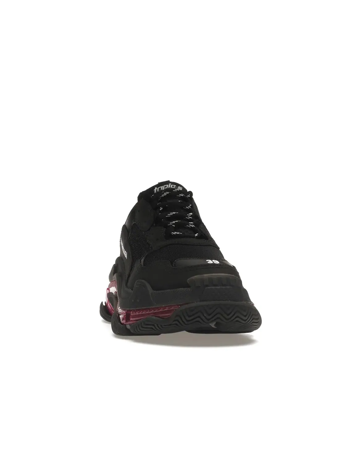 Кроссовки женские Balenciaga Triple S, с прозрачной подошвой — изображение 2 из 4, черный/розовый