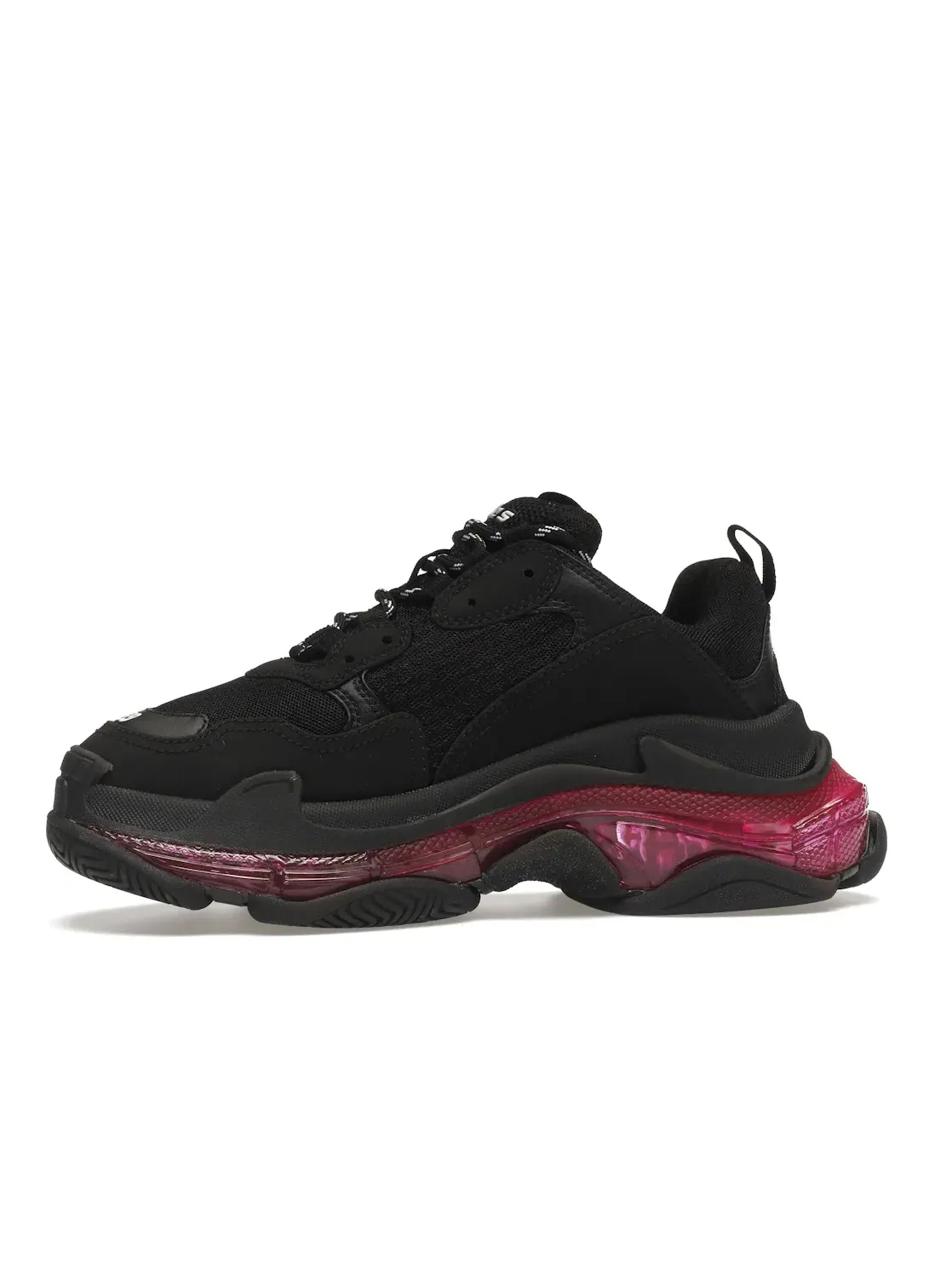 Кроссовки женские Balenciaga Triple S, с прозрачной подошвой — изображение 3 из 4, черный/розовый