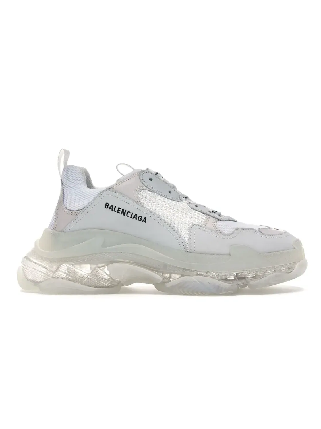 Кроссовки Balenciaga Triple S Clear Sole White/White — изображение 1 из 4, белый/белый